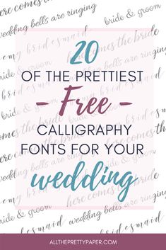 the top 20 free calligraphy font for your wedding