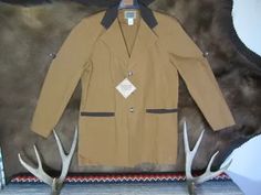 Men's Frontier Classics Canvas Ranch Coat- Western Canvas, Duck Cloth, Plaid Vest, Leather Moccasins, Black And White Plaid