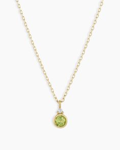 14k Gold Birthstone Necklace – gorjana Gold Birthstone Necklace, August Birthstone Necklace, Peridot Birthstone, Peridot Pendant, Peridot Necklace, Solid Gold Chains, 14k Gold Necklace, August Birth Stone, Gold Chain Necklace