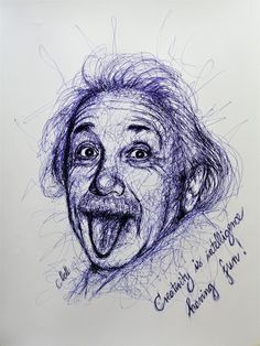 a drawing of a woman's face with her mouth open and the words creativity in memory written on it