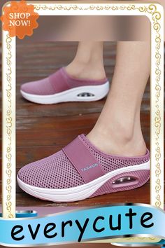 Women Sandals Fashion Wedges Platform Shoes Female Slides Slippers Breathable Mesh Lightweight Ladies Footwear Breathable Sandals For Summer Walking, Breathable Comfortable Sandals, Slides Slippers, Wedges Style, Light Weight Shoes, Sandal Fashion, Platform Wedges, Shoe Shop, Platform Shoes