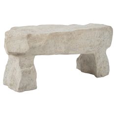 a white stone bench on a white background