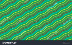 an abstract wavy pattern with multicolored lines on a green background stock photo and royalty