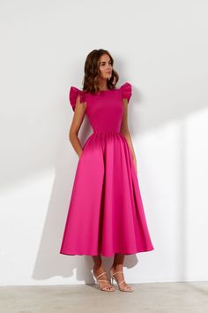 Enhance your evening style with the Alexa Elegant High Neck Pink Evening Dress. Featuring a high-neck design, this dress exudes sophistication and elegance. The soft pink color adds a subtle touch of femininity, making it perfect for any formal occasion. Made with high-quality materials, this dress is both comfortable and stylish, ensuring you look and feel your best all night long. Elevate your wardrobe with the Alexa Elegant High Neck Pink Evening Dress. Evening Style, Pink Evening Dress, High Neck Designs, African Shirts, Soft Pink Color, Butterfly Sleeves, Short Wedding Dress, Boat Neckline, Evening Dresses Long