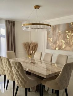 Beige Dining Room With Boho Touch Dining Room Design Luxury, Dining Room Decor Modern, Dinning Room Design, Apartment Living Room Design, Luxury Dining Room, Home Decoration Ideas, Living Room Design Decor, Home Design Living Room