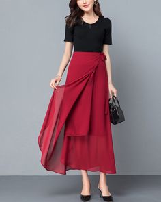 * A high-end midi skirt with wide hem, very cool. * Made of quality pearl chiffon, very smooth and comfortable. * Material: 100% polyester * Size: True to US size, US 0-US 20 are available, you can let us know your usual size and height in your order. * Shipping: Free shipping Processing time : 5-7 Business days Delivery time : 7-20 Business days Tracking number available If you need rush order or expedited shipping, please let us know, thanks. Elegant Draped Midi Skirt With Lining, Elegant Midi-length Lined Draped Skirt, Elegant Midi Length Draped Skirt With Lining, Elegant Midi Length Lined Draped Skirt, Summer Evening Draped Midi Skirt, Summer Evening Midi Draped Skirt, Evening Asymmetrical Wrap Skirt, Chic Pleated Chiffon Skirt, Summer Midi-length Draped Skirt