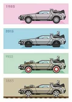 three different cars are shown in four different colors and sizes, each with the same car's engine