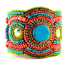 Libia: Mystic Beaded Cuff Bracelet. Fashion Jewelry by Nando Medina Beaded Cuff Bracelet, Handcrafted Accessories, Beaded Cuff, Necklines For Dresses, Outdoor Party, Formal Looks, Festival Captain Hat, Cuff Bracelet, Unique Pieces