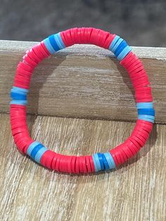 Brighten up your day with our vibrant and playful bracelet! Crafted from colorful, disc-shaped beads in lively shades of pink and blue, this accessory is perfect for adding a pop of color to any outfit. Whether you're heading to a summer festival, a casual brunch, or just want to bring a bit of cheer to your everyday look, this bracelet is your go-to piece. Lightweight and stretchy, it ensures a comfortable fit for all wrist sizes. Treat yourself or gift it to a friend for an instant mood booster! E Craft, Mermaid Bracelet, Bracelets Design, Clay Bracelet, Beads Bracelet Design, Clay Bead, Bracelet Diy, Bracelet Ideas, Beaded Bracelets Diy