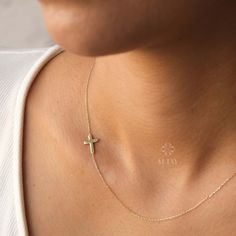 ABOUT PRODUCT  This 14K Gold Sideways Cross Necklace is suitable gift for girlfriend, mom and her. You can even buy as a birthday gift for your friends or anniversary gifts, If you want to add a special note we can write for you and put to inside of package. We manufacture our jewelry pieces with carefully and after production we double checking in quality control department. Our main idea is keep our items for daily wearing especially for minimalist jewelry pieces. This lovely cute 14k Gold Cro 14k Gold White Cross Necklace As Gift, White 14k Gold Cross Necklace As Gift, White 14k Gold Cross Necklace Gift, Minimalist Cross Jewelry For Baptism, Baptism And Mother's Day Cross Pendant Jewelry, Cross Jewelry For Baptism And Mother's Day, Mother's Day Baptism Cross Jewelry, First Communion Jewelry Cross Pendant For Mother's Day, First Communion Mother's Day Cross Pendant Jewelry