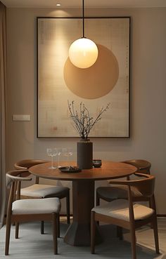 Modular furniture for flexible layout in a Japandi dining area Dining Room Design Small Apartment, Scandinavian Dinner Table, Japandi Dinner Table, Japandi Design Interior, Japandi Texture, Dinner Room Decoration, Japandi Dining Area, Dinner Room Ideas, Dining Room Japandi