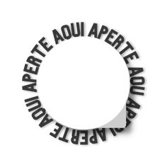 the words are cut out into letters in black and white, with an oval shape