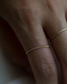 Barely there ring in 14k Gold Modern and timeless Dainty Curb Chain Ring * 1.2mm in thickness * Available in 14k yellow gold, white gold and rose gold Delicate 14k Gold Curb Chain Jewelry, 14k Gold Dainty Curb Chain Jewelry, Classic Stackable Chain Ring For Promise, Classic Stackable Chain Promise Ring, 14k Gold Chain Ring Tarnish Resistant, Everyday 14k Gold Curb Chain Jewelry, Classic Stackable Open Chain Ring, Minimalist Round Rings With Chain Details, Tarnish Resistant Chain Ring For Promise With Round Band