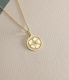 14K Real Solid Gold cherry blossom necklace ● Material of pendant: Solid Gold 14k ( REAL GOLD ) ● Metal Stamp: 14L ( REAL GOLD ) ● The pendant is available in 6 sizes: - 14,0 mm / 0,55 inches ( Diameter ) In the photos - 15,3 mm / 0.60 inches ( Diameter ) - 16,5 mm / 0,65 inches ( Diameter ) - 19,1 mm / 0,75 inches ( Diameter ) - 21 mm / 0,82 inches ( Diameter ) - 23 mm / 0.90 inches ( Diameter ) ( In the photos the size is 14mm / 0.55 inches Diameter ) ( Jump Ring inner diameter: 4 mm ) ● Mater 14k Gold Birth Flower Pendant Jewelry, Mother's Day 14k Gold Flower Necklace, Mother's Day Yellow Gold Flower Pendant Necklace, 14k Gold Flower Charm Necklace, Yellow Gold Birth Flower Pendant Jewelry, Yellow Gold Flower Charm Necklace With Round Pendant, Yellow Gold Round Flower Charm Necklace, Yellow Gold Flower Charm Necklace For Anniversary, Dainty Yellow Gold Round Flower Necklace