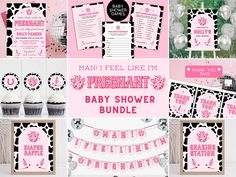 pink and black baby shower party package