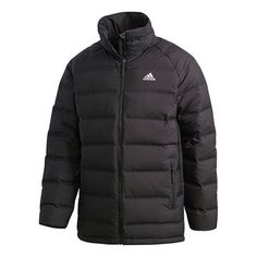 Adidas Helionic Stand Collar Stay Warm Casual Sports Down Jacket Black FT2528 (Men's) Collar Stays, Stand Collar, Stay Warm, Down Jacket, Adidas Jacket, Adidas, Collar, Sports, Sneakers