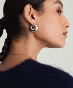 Hoop Earrings for Women | Mejuri How To Wear Hoop Earrings, Cute Anklets, Large Silver Hoop Earrings, Latest Jewellery Trends, Coin Pendant Necklace, Latest Jewellery