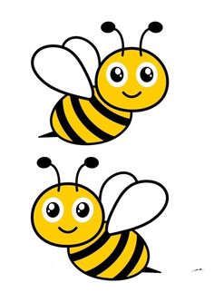 two cartoon bees flying side by side