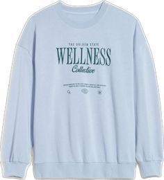 Blue Logo Print Sweatshirt For Loungewear, Trendy Oversized Crew Neck Sweatshirt, Trendy Blue Graphic Print Sweatshirt, Trendy Blue Sweatshirt With Graphic Print, Trendy Boxy Fit Crew Neck Sweatshirt, Trendy Blue Sweatshirt For Leisure, Casual Graphic Print Drop Shoulder Sweatshirt, Casual Drop Shoulder Graphic Print Sweatshirt, Blue Crew Neck Sweatshirt For Leisure