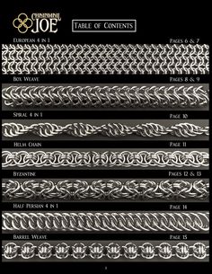 In this Complete Chainmail Tutorial Collection book, you will be able to learn 20 of the most popular Chainmail weaves. Every individual tutorial picture was made with High Definition 3D graphics to make help make them as clear to visualize as possible. This book is built to last as you learn, every page is heavy gloss cardstock, so it will survive when you knock your coffee all over it!List of Weaves in Tutorial Book: European 4 in 1 Box WeaveSpiral 4 in 1Helm ChainByzantineHalf Persian 4 in 1Barrel WeaveKing's Mail(European 8 in 2)JPL(Jens Pind Linkage)Sweet PeaVipera BerusKinged Vipera BerusFull Persian 6 in 1Round MailDragonscaleElf WeaveOrc WeaveDragonbackCeltic VisionsCandy Cane Chainmail Diy, Chainmail Tutorial, Chainmaille Jewelry Patterns, Chain Maille Patterns, Chainmail Patterns, Chainmaille Tutorial, Chainmail Jewelry, Chain Maille Jewelry, Jewelry Accessories Ideas