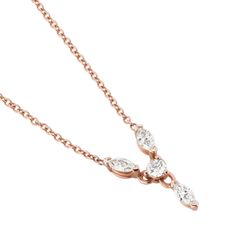 (1) Rose Gold Marquise Diamond Necklace – Catherine Angiel Marquise Diamond Necklace, Delicate Diamond Necklace, Wedding Ring For Him, Marquise Diamond Ring, Wedding Ring For Her, Round Diamond Setting, 1 Rose, Unique Diamonds, Marquise Diamond