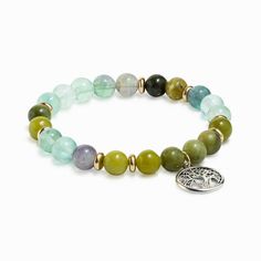 Experience the grounding and harmonizing effects of nature with the 'Earthly Bliss' bracelet, beautifully combining green fluorite and jade stones. Green Fluorite, Classic Bracelets, Jade Bracelet, Ancient China, Jade Stone, Storage Pouch, Bracelet Stack, Favorite Jewelry, Jade