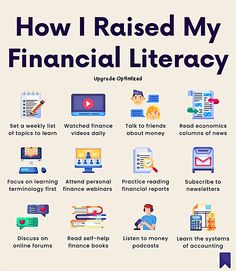 how i raised my financial library info sheet with icons and text on the front cover