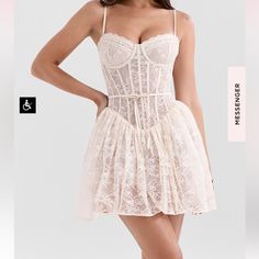 New With Tag/ Plus Cup Holiday Dress Outfit, Lace Party Dresses, Elegant Party Dresses, Camisole Dress, Summer Fashion Dresses, Lace Mini Dress, Party Dresses For Women, Birthday Dresses, Glamorous Evening Gowns