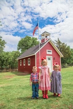 Photography school kids beautiful school pose They love the schoolhouse bell tower that they ring from in the loft! School House Bell, Red School House, Country School, Old School House, Moon Party, Bell Tower, Old Churches, School Room, School House