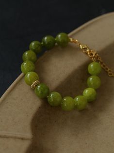 Green Grape Stone Beaded Bracelet - floysun Stone Beaded Necklace, Green Grapes, Green Agate, Gemstone Beaded Bracelets, Hand Jewelry, Recycled Gold, Exquisite Jewelry, Chain Pendants, Stone Necklace