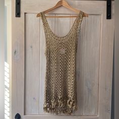 Nwt Gorgeous Gold Calypso Abriana Sweater. Perfect With A Tank Or As A Beach Cover Up. Purple Silk Dress, Fringe Blouse, Brown Tunic, Gauze Tunic, Gold Sweater, Embroidered Tunic Top, Calypso St Barth, Printed Tunic Tops, Silk Tunic