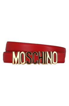 Spell out your fashion bona fides with a calfskin leather belt clasped by a gilded logo. 1/2" belt width Leather Made in Italy Designer Clothing Designer Leather Belt Buckles With Logo, Designer Leather Belt With Logo, Luxury Leather Belt Buckles With Logo, Formal Leather Belt Buckles With Logo, Modern Formal Belt Buckles With Logo, Formal Leather Belt With Logo, Formal Leather Belts With Logo, Luxury Leather Belt With Logo Strap, Designer Leather Belt With Logo Strap