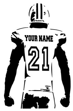 a football player with the number 21 on his jersey and name is shown in black