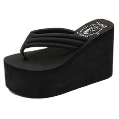 Womens Wedges Flip Flops Summer Thong Beach Sandals Chunky High Platform - Black - CO17YLDELR3 - Women's Shoes, Sandals, Flip-Flops  #FlipFlops #Women's #Shoes # #Sandals # #FlipFlops Summer Wedges Shoes, Black Wedge Flip Flops, Beach Sandals Flip Flops, Summer Shoes Wedges, Mens Beach Shoes, Sandals Chunky, Heels Summer, Chunky Platform Sandals, Heeled Flip Flops