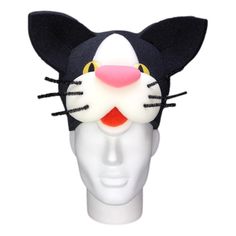 Cat Hat - Foam Party Hats Inc Novelty Costume Hat With Cat Ears, Themed Costume Hat With Cat Ears, Halloween Cat Ears Costume Accessories, Novelty Cat Ears Accessories With Cat Design, Halloween Novelty Cat Ears Costume Hat, Novelty Halloween Costume Hat With Cat Ears, Halloween Novelty Costume Hat With Cat Ears, Black Novelty Costume Hats And Headpieces For Themed Events, Novelty Hats For Costume Party