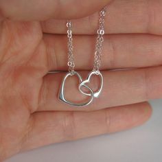 Two hearts necklace + Sterling silver chain (1.4mm) + Sterling silver double heart charm (13x22mm) + Sterling Silver spring clasp + 2 inch sterling silver extender * Every item comes in a pretty gift box * Please contact me for custom sizes or designs Jewelry Kids, Double Heart Necklace, Hearts Necklace, Two Hearts, Double Heart, Kids Jewelry, Necklace Sterling Silver, Mother Daughter, Heart Necklace