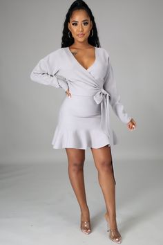 Sku: 1716 Stretch dress Long sleeves v neck Self tie 75% viscose 25% nylon Hand wash cold model is wearing a Small MODEL STATS Height: 5.5"Bust:34" / Waist:27" / Hips:42" Chocolate Mocha, V Neck Mini Dress, Dress Long Sleeves, Stretch Dress, Grey Long Sleeve, Dress Long, Mocha, Peplum Dress, Long Dress