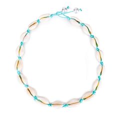 This puka shell necklace uses a thin but durable bright blue rope. This choker piece has more than a dozen Puka shells tied onto the rope, giving off a beach vibe appeal. The entire piece is adjustable. It is extremely easy to wear this choker necklace since the end is just an extended rope that you can easily tie around your neck. There are 2 lovely pearls set at each end of the necklace. The most striking feature of this Innovato Design piece is definitely the bright cyan blue rope that it uses.  Product Highlights    Made with Natural Puka Shells  Striking Bright Blue Rope  Adjustable Choker Piece Grad Dinner, Twist Jewelry, Necklace With Pearl, Puka Shell Necklace, Bullet Necklace, Essential Oil Necklace Diffuser, Punk Accessories, Surfer Necklace, Masonic Ring