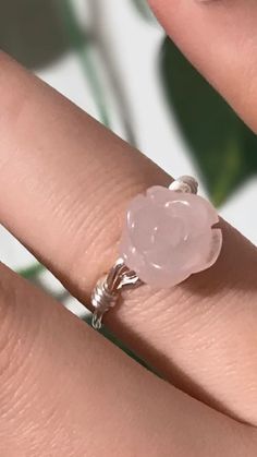 Carved Rose Quartz Rose Ring Rose Quartz Jewelry Pink Rose | Etsy Cheap Pink Crystal Ring For Gift, Adjustable Rose Quartz Rose-colored Jewelry, Adjustable Rose Quartz Jewelry In Rose Color, Rose Gemstone Jewelry As A Gift, Rose Gemstone Jewelry For Gift, Rose Design Promise Jewelry, Rose Quartz Crystal Ring Gift, Delicate Handmade Rose-colored Jewelry, Handmade Delicate Rose Jewelry