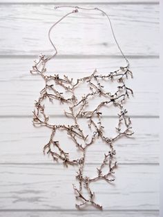 Statement Twig Necklace,Silver Branch Necklace, Cascading Twig Necklace, Nature Jewelry, Woodland, Forest Jewelry, Tree Bib Necklace, Forest Nature-inspired Silver Jewelry With Adjustable Chain, Nature-inspired Silver Metal Necklace, Forest Jewelry, Amazing Finds, Branch Necklace, Metalsmithing Jewelry, Silver Party, Etsy Ideas, Woodland Forest