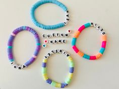 Customizable Name and Color Bracelets, perfect personalized gift. To put your desired name go to the customizable box, put your name and color order (ex. If you chose 3 colors put the pattern order you want them in like: 1,13,5. If you don't mind a random pattern, just put your name and " no preference ".) Personalized Multicolor Name Bracelet As Birthday Gift, Personalized Multicolor Name Bracelet For Birthday Gift, Trendy Customizable Name Bracelet For Personalized Gift, Cute Customizable Multicolor Name Bracelet, Trendy Customized Name Bracelet As Gift, Trendy Customized Name Bracelet For Gift, Customized Name Bracelet For Personalized Gift, Trendy Personalized Bracelet For Birthday, Multicolor Name Bracelet For Gifts