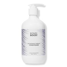 Thickening Therapy Conditioner - BenefitsGo big or go home. Conditioner doesnt have to be a scary word for all of you fine-haired babes anymore!BondiBoost Thickening Therapy Conditioner has made the impossible, possible  soft, nourished hair that still manages miracle-level body.Each strand is plumped and thickened with the help of Biotin, Vitamin B5, Hyaluronic Acid and Collagen (vegan-friendly, ofc), creating a fuller finish without any icky tangles.BondiBoost has created a volumising conditio Hair Flicks, Bondi Boost, Scary Words, Increase Hair Volume, Aloe Vera Powder, Impossible Possible, Vitamin B5, The Impossible, Volume Hair