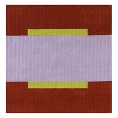 an orange, purple and yellow striped rug on a white background with horizontal lines in the middle