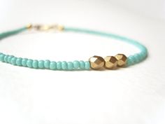 Beaded Friendship Bracelet Turquoise Bead by JewelleryByJora Trendy Turquoise Bracelets With Tiny Beads, Minimalist Beaded Turquoise Bracelet, Minimalist Turquoise Beaded Bracelets, Minimalist Turquoise Beaded Bracelet, Turquoise Friendship Bracelets With Colorful Beads, Turquoise Beaded Bracelet With Spacer Beads, Turquoise Beaded Bracelets With Spacer Beads For Everyday, Minimalist Turquoise Beaded Friendship Bracelets, Trendy Turquoise Beaded Bracelets For Friendship