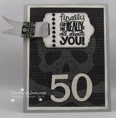 a black and white card with a skull on the front that says, find me in the rain you're 50