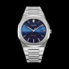 D1 Milano Automatic Blue Blue Watch With Rectangular Dial And Analog Display, Blue Watch With Analog Display And Rectangular Dial, Blue Rectangular Analog Watch, Blue Automatic Watches With Rectangular Dial, Blue Automatic Watch With Rectangular Dial, Blue Watch With Metal Rectangular Dial, Modern Blue Watch Accessories With Metal Dial, Modern Blue Watch With Metal Dial, Blue Automatic Watch For Business