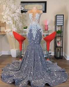 O Neck Silver Prom Dresses Royal Prom Dresses, Gorgeous Prom Dresses Long, Exotic Prom Dresses, Silver Mermaid Prom Dress, Silver Prom Dresses, Party Gowns Evening, Prom Dresses Plus, Prom Dresses Plus Size, Prom Dresses Sparkly