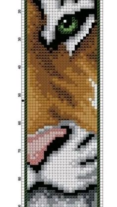 a cross stitch pattern with the image of a tiger's face