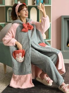 Strawberry Softness Cozy Winter Fleece Sleepwear Nightgown Set-ntbhshop Nightgown Sets, Cozy Pajamas, Cozy Winter, Discount Code, Spreads, Everyday Outfits, Stay Warm, Night Gown, Pajama Set