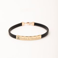 Cutout Initial Bracelet For Men, 14K 18K Real Gold Men Rubber Bracelet, Custom Engrave Name Bar Bracelet, Valentine's Day Gift For Boyfriend Material: Solid Gold, real gold (not gold-filled or gold-plated) Available Gold karat: 14 K (585), 18 K (750) Available gold color Yellow, rose, white Available rubber color: Black Available sizes: 6 mm x 40 mm, and 9 mm x 40 mm. The sizes may differ slightly due to handwork.   M o r e  *  F r o m  *  U s   Goldstore Jewelry - https://etsy.me/3gHtcrZ * Edit Urn Jewelry, Rubber Bracelets, Bar Bracelet, Chain Extenders, Birthstone Bracelets, Gift For Boyfriend, Initial Bracelet, Bar Bracelets, Bracelet For Men